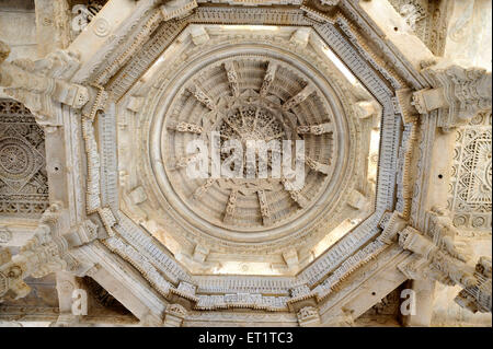 Ranakpur Decke der Adinatha Jain Tempel Rajasthan Indien Asien Stockfoto