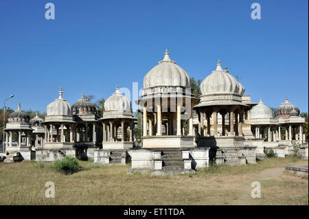 Kenotaphen Chhatries Königsgrab an Ahar in Udaipur Rajasthan Indien Asien Stockfoto