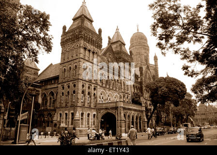 Gebäude der Bombay Municipal Corporation, BMC, Victoria Terminus, Bombay, Mumbai, Maharashtra, Indien, alter Jahrgang 1900s Bild Stockfoto