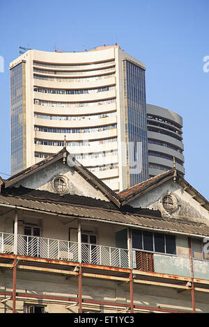 Bombay Stock Exchange; BSE; alt und neu; Bombay; Mumbai; Maharashtra; Indien; Asien; Asiatisch; Indisch Stockfoto