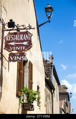 Pommard Dorf Weinprobe Willkommensschild, Burgund, Frankreich Stockfoto