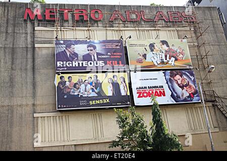 Bollywood-Kino-Saal Theater Metro; Dhobi Talao; Vasudev Balwant Phadke Chowk; Marine Lines; Bombay-Mumbai Stockfoto
