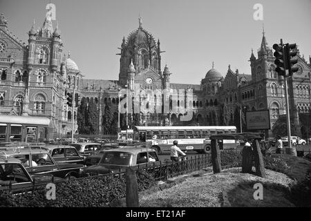 Victoria vt jetzt Chhatrapati Shivaji Terminus cst Kopfbahnhof; Bombay Mumbai; Maharashtra; Indien 22. Dezember 2009 Stockfoto