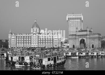 Gateway of India, Taj Mahal Hotel, Apollo Bunder, Colaba, Bombay, Mumbai, Maharashtra, Indien, Asien, Asien, Indisch Stockfoto