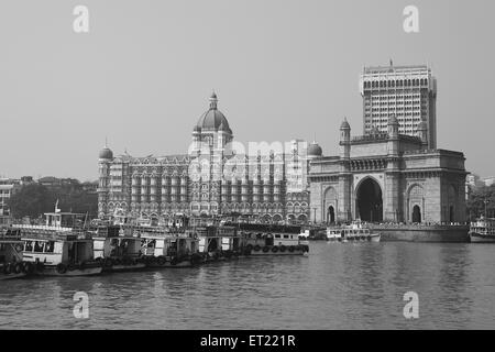 Gateway of India, Taj Mahal Hotel, Apollo Bunder, Colaba, Bombay, Mumbai, Maharashtra, Indien, Asien, Asien, Indisch Stockfoto