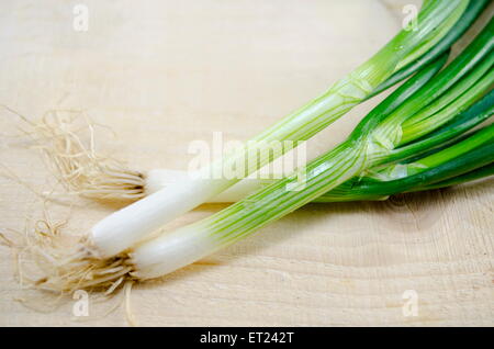 Frischem Lauch auf einem Tisch Stockfoto