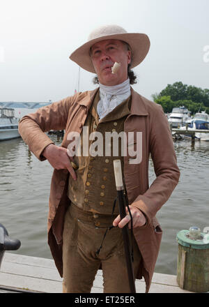 Herren tragen traditionelle Kleidung aus dem 17. Jahrhundert Amerika - USA Stockfoto