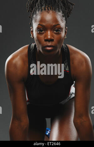 Afrikanerin Läufer starten wird vorbereitet Stockfoto