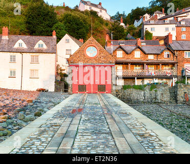 Eine Slipanlage am Clovelly an der Nordküste von Devon Stockfoto