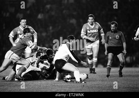 1989 World Cup Challenge (auch bekannt als die Fosters World Cup Challenge) die erste offizielle World Cup Challenge match.  Widnes statt 30 18 Canberra Raiders im Old Trafford, Manchester. 4. Oktober 1989. Stockfoto