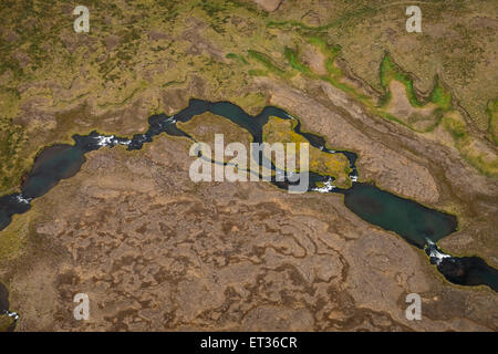 Luftbild des Flusses im Norden Islands Stockfoto