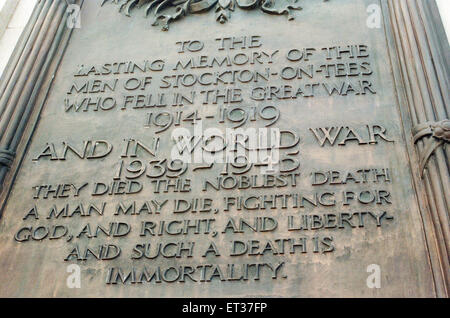 Stockton Kenotaph, 14. Mai 1997. Stockfoto