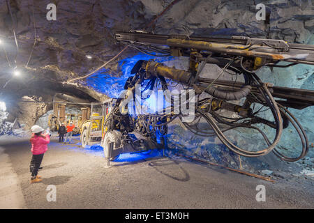 Polarkreis, Lappland, Skandinavien, Schweden, Kiruna, LKAB Bergbau Tour, größte unterirdische mine Eisenerz in der Welt Stockfoto