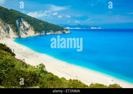 Myrtos Strand Kefalonia, Griechenland Stockfoto