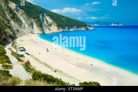 Myrtos Strand Kefalonia, Griechenland Stockfoto