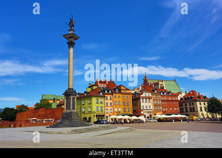 Schlossplatz mit Sigismund (Zygmund) Spalte in Warschau, Polen Stockfoto