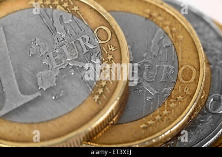 Euro-Münzen Nahaufnahme super Stockfoto
