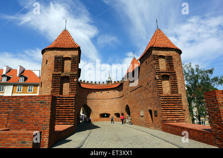 Warschau Barbican in der Stadtmauer von Warschau, Polen Stockfoto