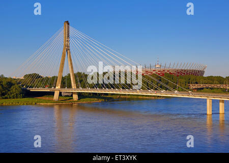 Heiligen Kreuz Brücke blieb Fusse Kabel Brücke in Warschau, Polen Stockfoto