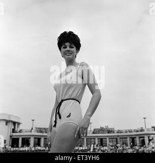 Diane Westbury, 21 aus Cheshire, Hitze Gewinner Miss Great Britain Wettbewerb, Morecambe, 18. August 1965. Stockfoto