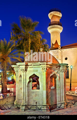 Die Moschee in der alten Nachbarschaft ("Kato Mera") von Ierapetra Stadt, Lasithi, Kreta, Griechenland Stockfoto