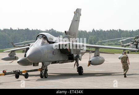 Schönefeld, Deutschland, Kämpfer Panavia Tornado ECR Deutsche Luftwaffe Stockfoto