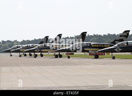 Schönefeld, Deutschland, team Flugzeug Kunstflug Breitling Jet Team Stockfoto