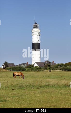 Leuchtturm Kampen, Deutschland, in das Dorf Kampen Stockfoto