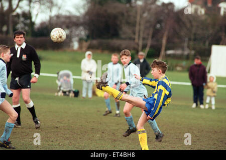 Nunthorpe Athletic V Thornaby Junioren, unter 12 Liga. 24. Januar 1993. Stockfoto