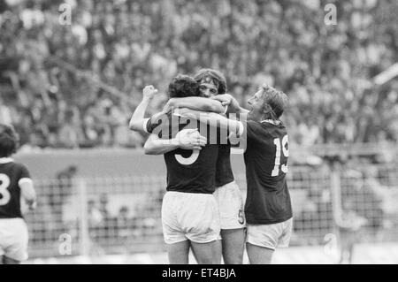 1974 World Cup erste Runde-Gruppe zwei match bei dem Westfalenstadion, Dortmund, Bundesrepublik Deutschland. Zaire 0 V Schottland 2. 14. Juni 1974. Stockfoto