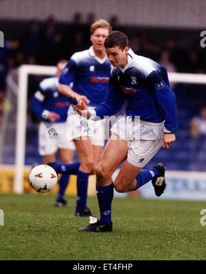 Cardiff 2-0 Hartlepool, Liga 3-match, Samstag, 22. Februar 1997. Simon Haworth, Cardiff City Football-Spieler, 1995-1997. Stockfoto