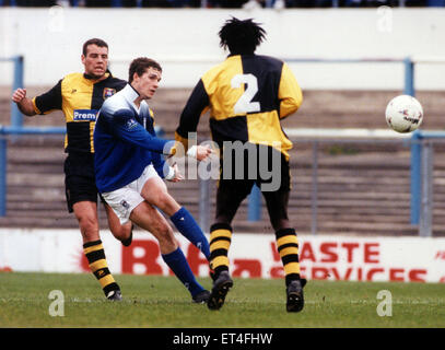 Cardiff 0-0 Cambridge United, Liga 3-match, Samstag, 5. April 1997. Simon Haworth, Cardiff City Football-Spieler, 1995-1997. Stockfoto