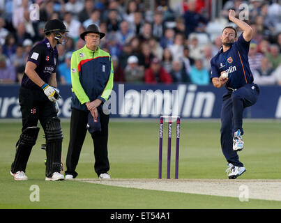 Chelmsford, Großbritannien. 11. Juni 2015. Graham Napier in bowling Aktion für Essex. NatWest T20 Blast. Essex Adler vs. Gloucestershire CCC. Bildnachweis: Aktion Plus Sport/Alamy Live-Nachrichten Stockfoto