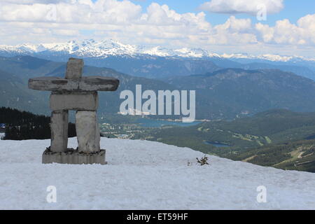 Ein Inuksuk ist eine künstliche Stein Wahrzeichen oder Steinhaufen, die von den Inuit, Inupiat, Kalaallit, Yupik, Ureinwohner der Arktis verwendet Stockfoto