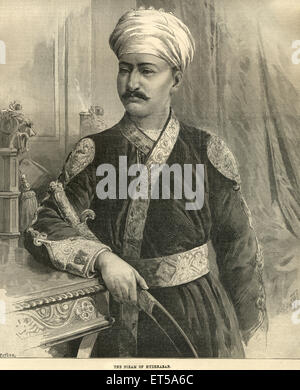 Nizam von Hyderabad, Nizam-ul-Mulk, Reichsadministrator, Hyderabad, Andhra Pradesh, Telengana, Indien, Indisch, Jahrgang 1900s, 15. Oktober 1887 Stockfoto