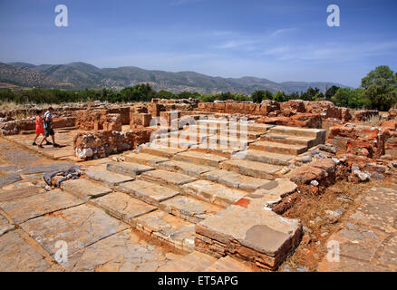 In der archäologischen Stätte (minoischen Palast von Sarpidon) der Gemeinde Hersonissos, Heraklion, Malia, Kreta, Griechenland. Stockfoto