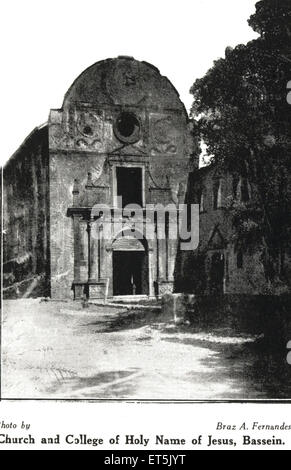 Gemeinschaft der katholischen Kirche und Hochschule der Heiligen Namen Jesu; Bassein; Vasai; Maharashtra; Indien Stockfoto