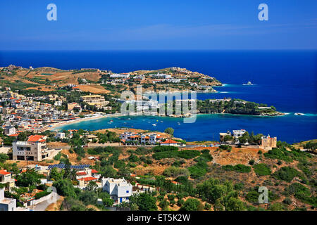 Panoramablick von Agia Pelagia, Heraklion, Kreta, Griechenland. Stockfoto