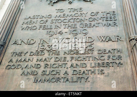 Stockton Kenotaph, 14. Mai 1997. Stockfoto