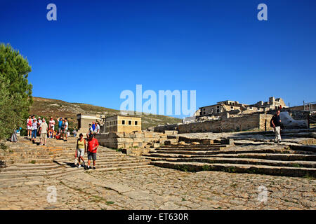 Teilansicht der minoische Palast von Knossos, ganz in der Nähe von Heraklion Stadt. Kreta, Griechenland Stockfoto