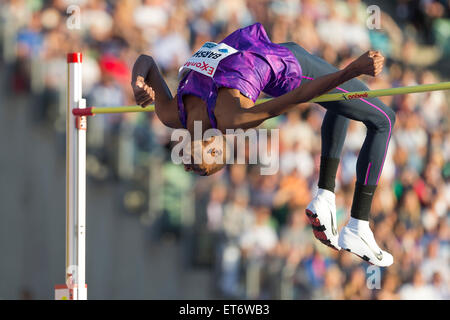 Oslo, Norwegen. 11. Juni 2015. Diamond League Bislett Games Mutaz Essa Barshim von Katar. tritt im Hochsprung Männer während der IAAF Diamond League bei den 50. Jahrestag ExxonMobil Bislett Games in Oslo, Norwegen. Bildnachweis: Aktion Plus Sport/Alamy Live-Nachrichten Stockfoto