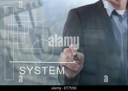 Geschäftsmann hält Präsentation, Bayern, Deutschland Stockfoto