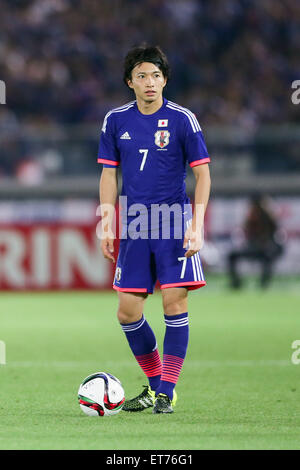 Yokohama, Kanagawa, Japan. 11. Juni 2015. Gaku Shibasaki (JPN) Fußball: KIRIN Challenge Cup 2015 entsprechen (Internationales Freundschaftsspiel) zwischen Japan 4-0 Irak im Nissan-Stadion in Yokohama, Kanagawa, Japan. Bildnachweis: AFLO/Alamy Live-Nachrichten Stockfoto