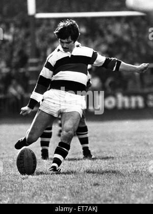 Walisischer Rugby-Union-Finale - Pontypool 18-6 Swansea. Drei weitere Punkte für Pontypool voll zurück Peter Lewis. 30. April 1983. Stockfoto