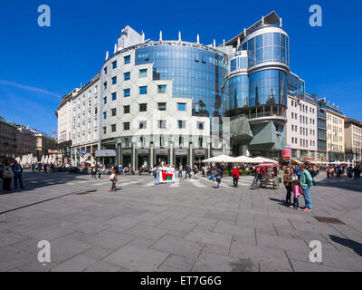 Österreich, Wien, Haas-Haus am Stock-Im-Eisen-Platz Stockfoto