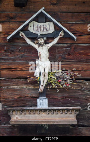 Bildstock, Kruzifix, Prägraten am Großvenediger, Virgental Tal, Ost-Tirol, Österreich Stockfoto