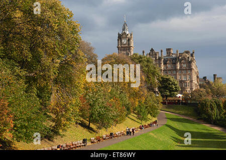 Princes Street Gardens im Spätsommer, Edinburgh, Schottland. Stockfoto