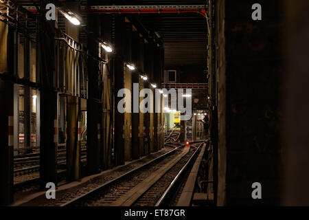 Berlin, Deutschland, unbekannten Berliner u-Bahn-Tunnel Stockfoto