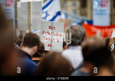 Berlin, Deutschland, Protest nie wieder Judenfeindlichkeit Stockfoto