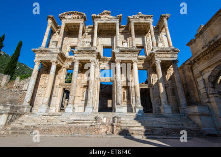 Bibliothek von Celsus, Ephesus, Izmir, Türkei Stockfoto